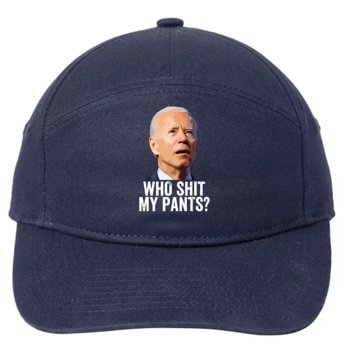 Who My Pants Anti Joe Biden Funny Conservative 7-Panel Snapback Hat