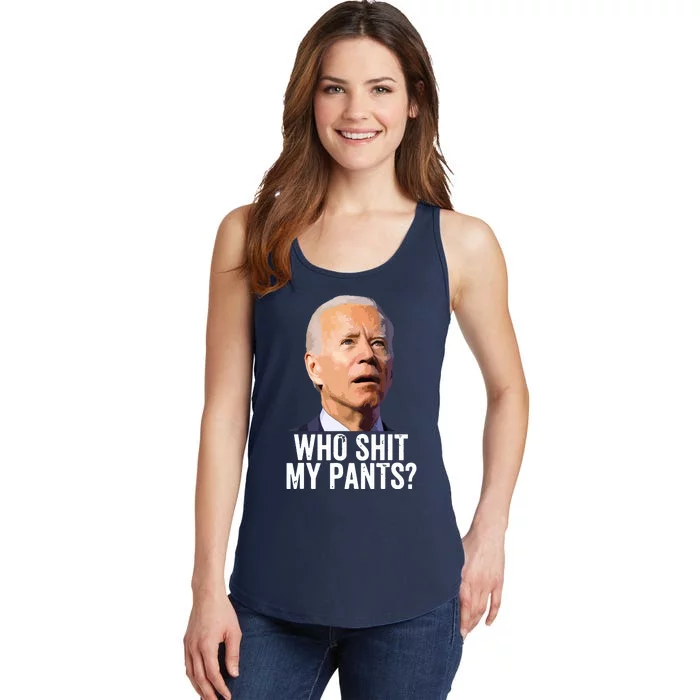 Who My Pants Anti Joe Biden Funny Conservative Ladies Essential Tank