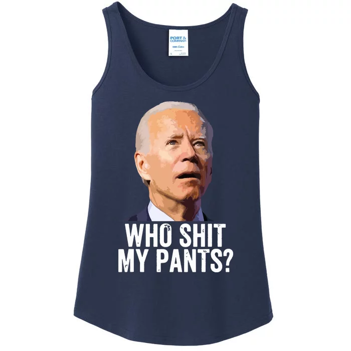 Who My Pants Anti Joe Biden Funny Conservative Ladies Essential Tank