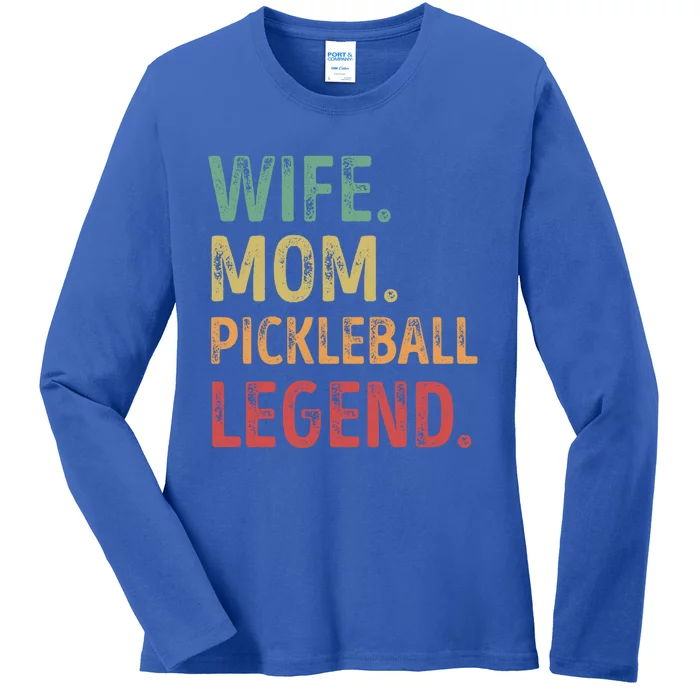 Wife Mom Pickleball Legend Cute Gift Ladies Long Sleeve Shirt