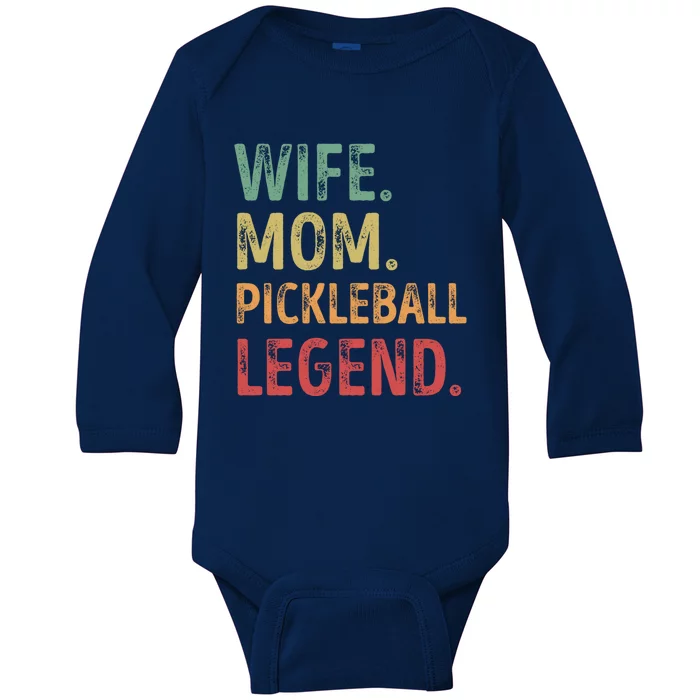 Wife Mom Pickleball Legend Cute Gift Baby Long Sleeve Bodysuit