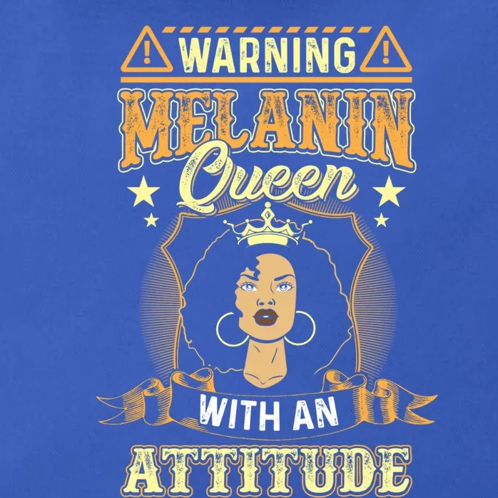 Warning Melanin Queen With Attitude Gift Black Magic Gift Zip Tote Bag