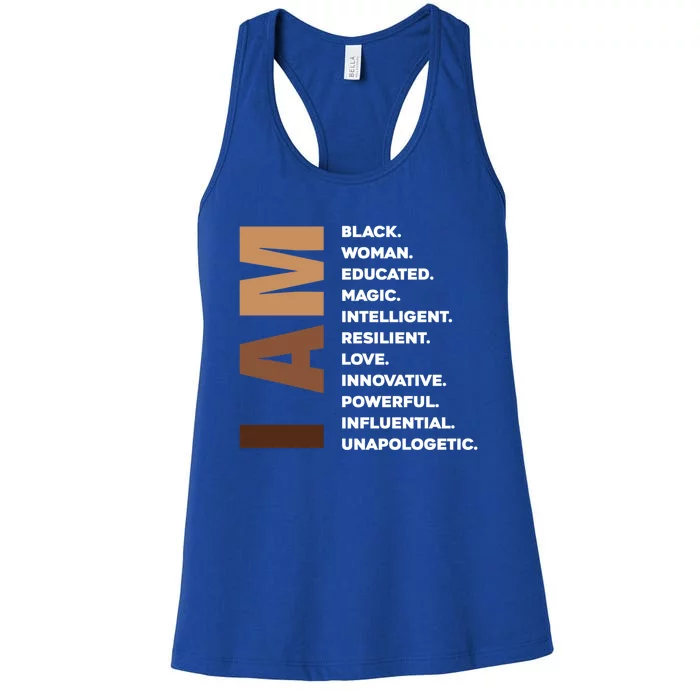 Wo Melanin Queen Afro American Black Gift Women's Racerback Tank