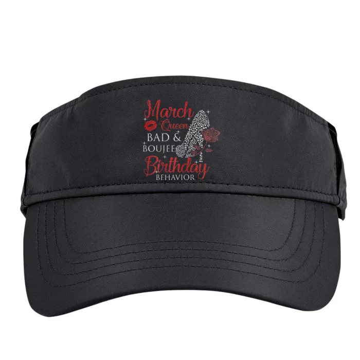 Wo March Queen Bad Boujee Birthday Behavior Wo High Heels Adult Drive Performance Visor