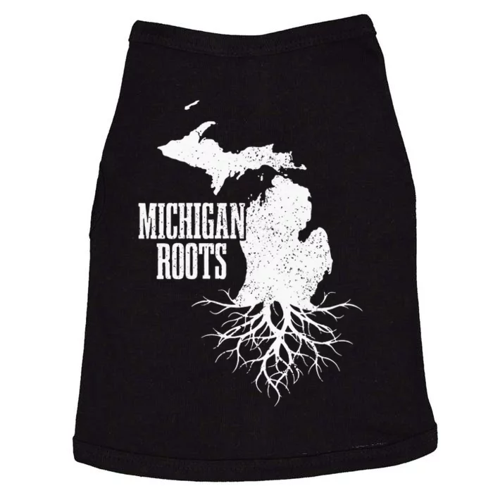 Womens Michigan Roots Vintage Pride State Map Gift Doggie Tank