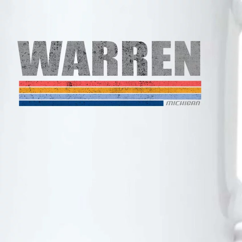 Warren Michigan Retro Style 1980's Logo Black Color Changing Mug