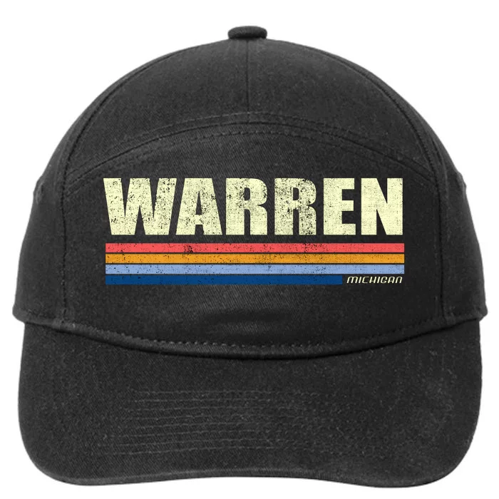 Warren Michigan Retro Style 1980's Logo 7-Panel Snapback Hat