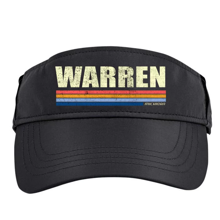 Warren Michigan Retro Style 1980's Logo Adult Drive Performance Visor