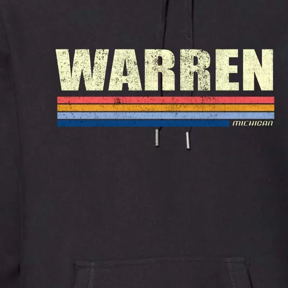 Warren Michigan Retro Style 1980's Logo Premium Hoodie