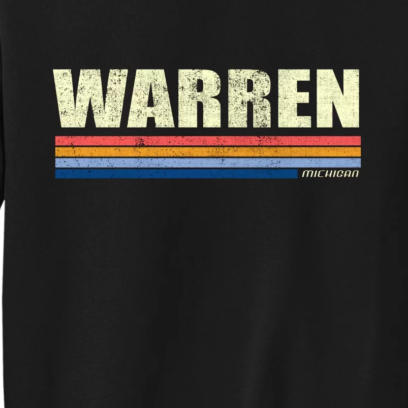 Warren Michigan Retro Style 1980's Logo Tall Sweatshirt