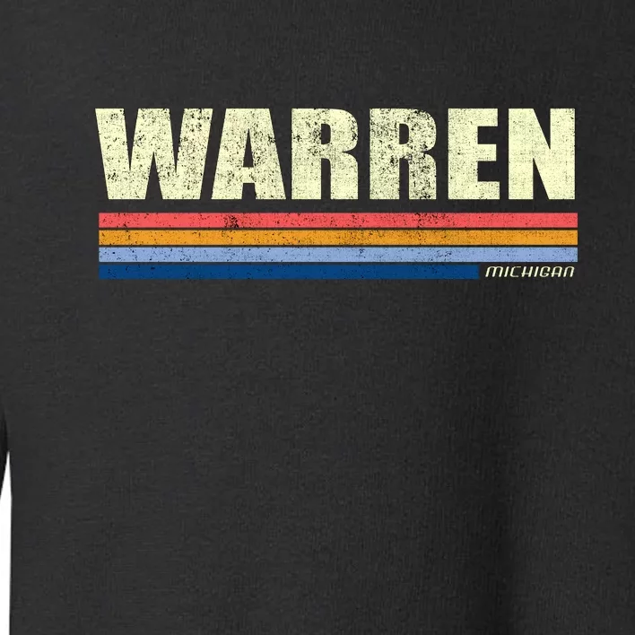 Warren Michigan Retro Style 1980's Logo Toddler Sweatshirt