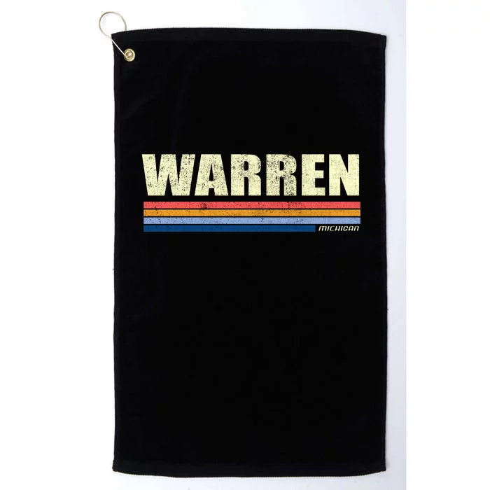 Warren Michigan Retro Style 1980's Logo Platinum Collection Golf Towel