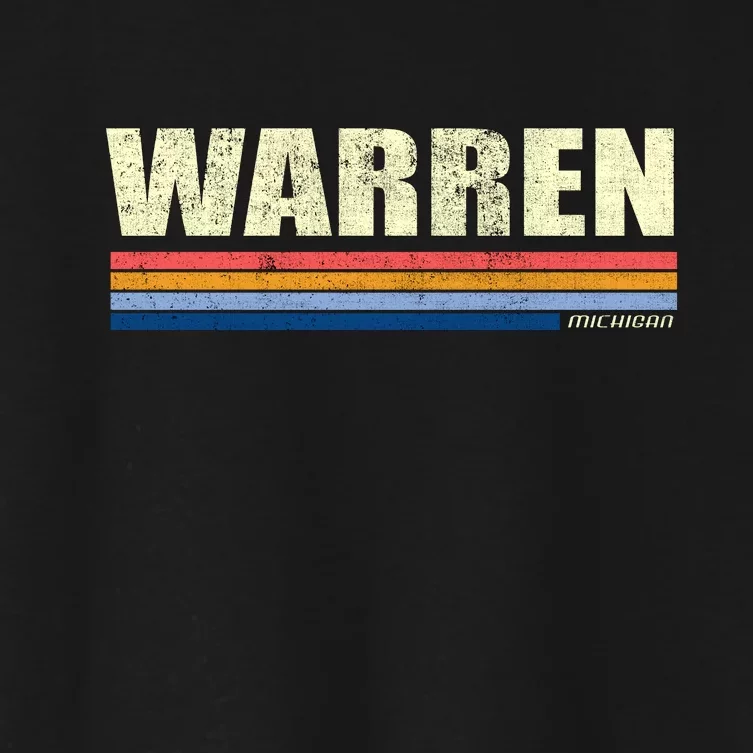 Warren Michigan Retro Style 1980's Logo Women's Crop Top Tee