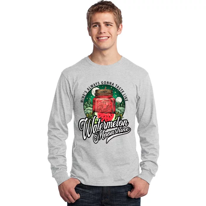 Watermelon Moonshine Retro Country Music Tall Long Sleeve T-Shirt