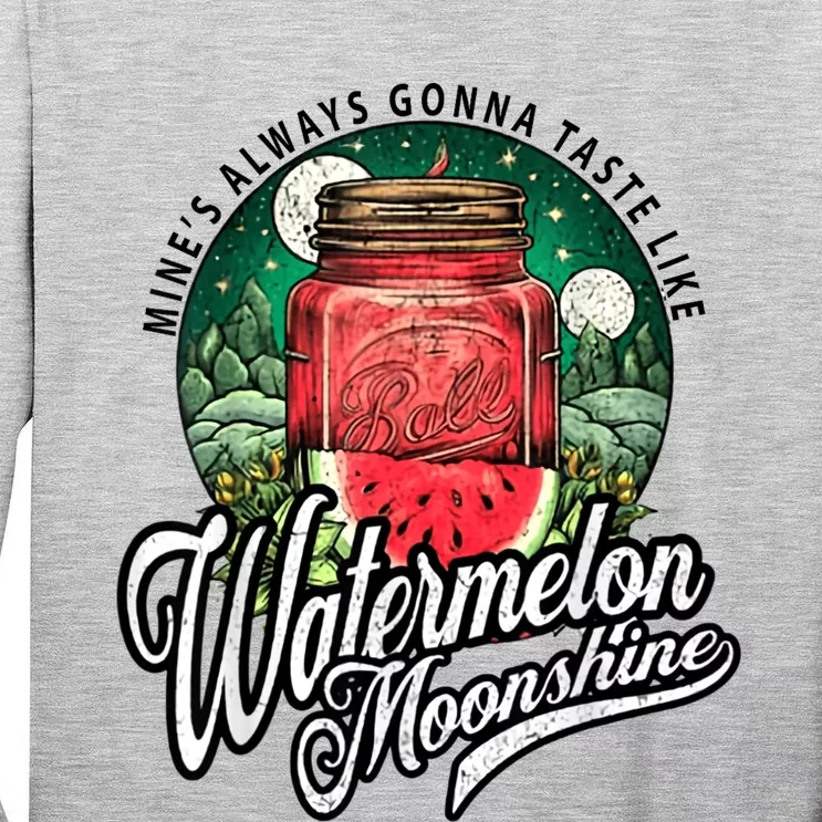 Watermelon Moonshine Retro Country Music Tall Long Sleeve T-Shirt