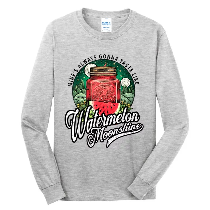 Watermelon Moonshine Retro Country Music Tall Long Sleeve T-Shirt