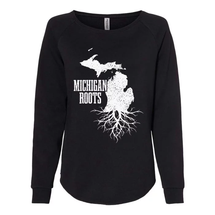 Womens Michigan Roots Vintage Pride State Map Gift Womens California Wash Sweatshirt