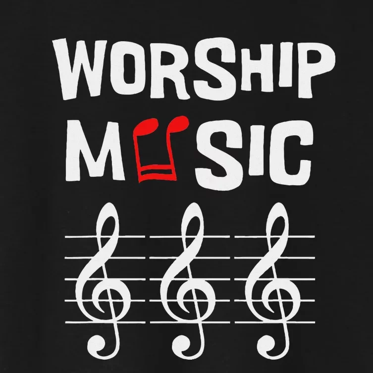 Worship Music Religious Faith Celebration Women's Crop Top Tee