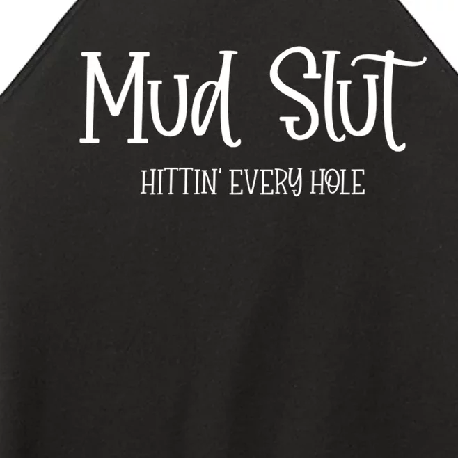 Womens Mud Run Race Team 4x4 Offroading ATV Mud Slut Women’s Perfect Tri Rocker Tank