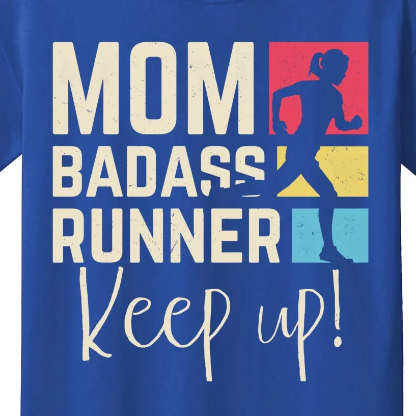 Wo Mom Running Jogging Cardio Marathon Runner Fitness Mom Meaningful Gift Kids T-Shirt