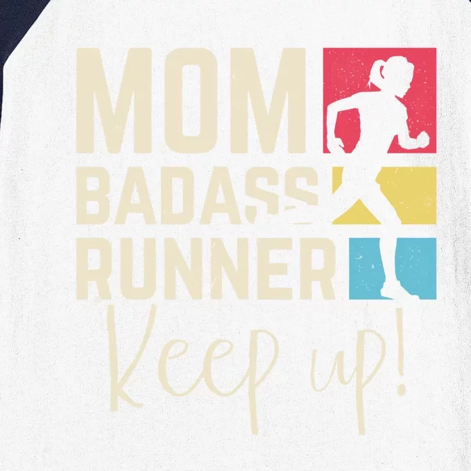 Wo Mom Running Jogging Cardio Marathon Runner Fitness Mom Meaningful Gift Baseball Sleeve Shirt