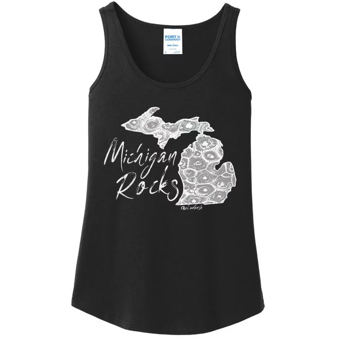 Womens MICHIGAN ROCKS PETOSKEY STONE Ladies Essential Tank