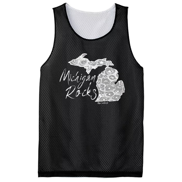 Womens MICHIGAN ROCKS PETOSKEY STONE Mesh Reversible Basketball Jersey Tank