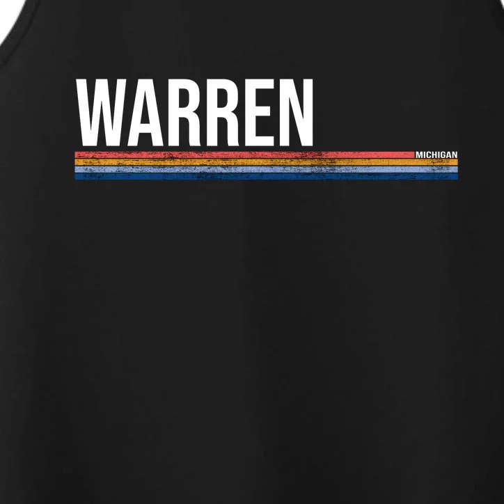 Warren Michigan Retro Logo Performance Tank