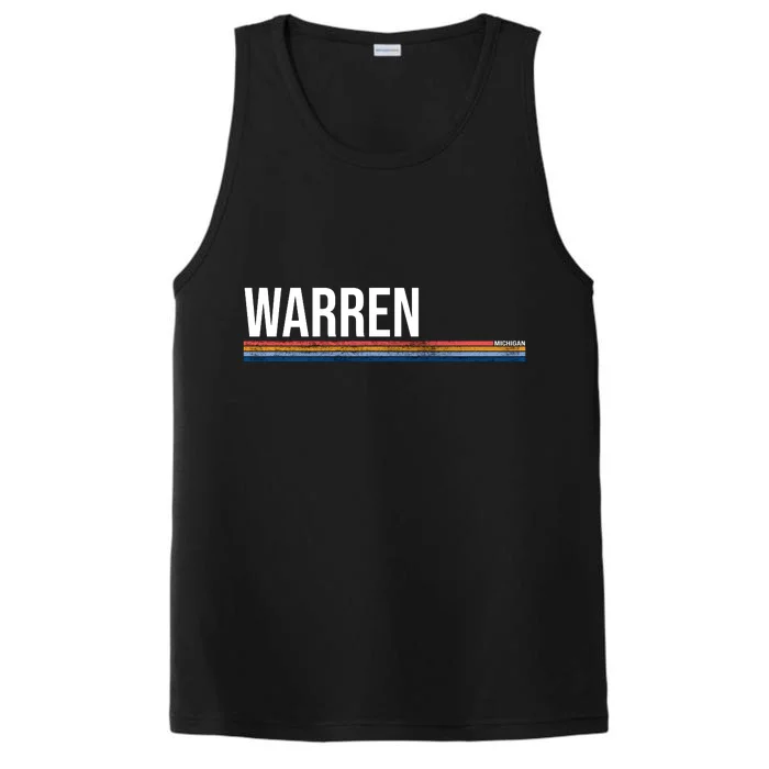 Warren Michigan Retro Logo Performance Tank