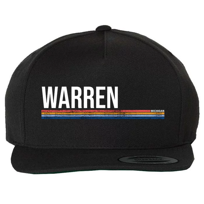 Warren Michigan Retro Logo Wool Snapback Cap