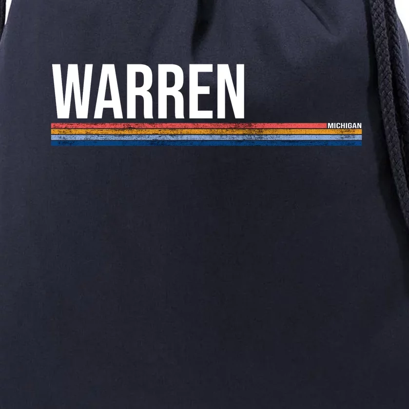 Warren Michigan Retro Logo Drawstring Bag