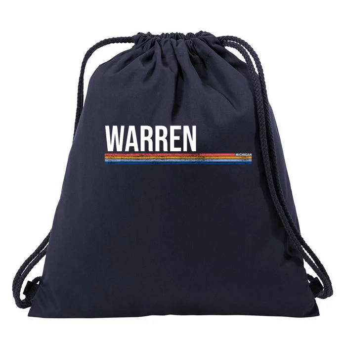 Warren Michigan Retro Logo Drawstring Bag