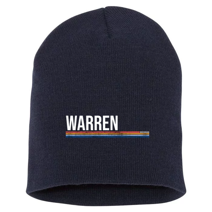 Warren Michigan Retro Logo Short Acrylic Beanie