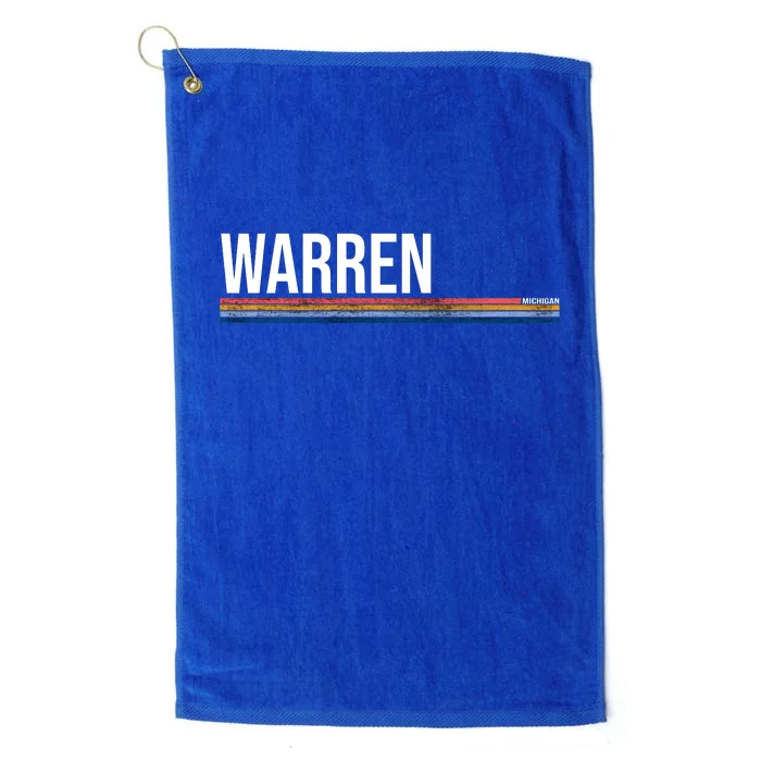 Warren Michigan Retro Logo Platinum Collection Golf Towel