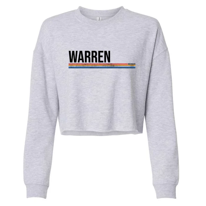 Warren Michigan Retro Logo Cropped Pullover Crew