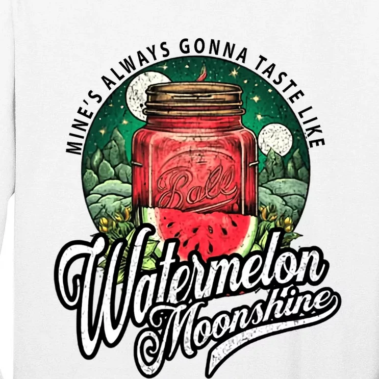 Watermelon Moonshine Retro Country Music Tall Long Sleeve T-Shirt