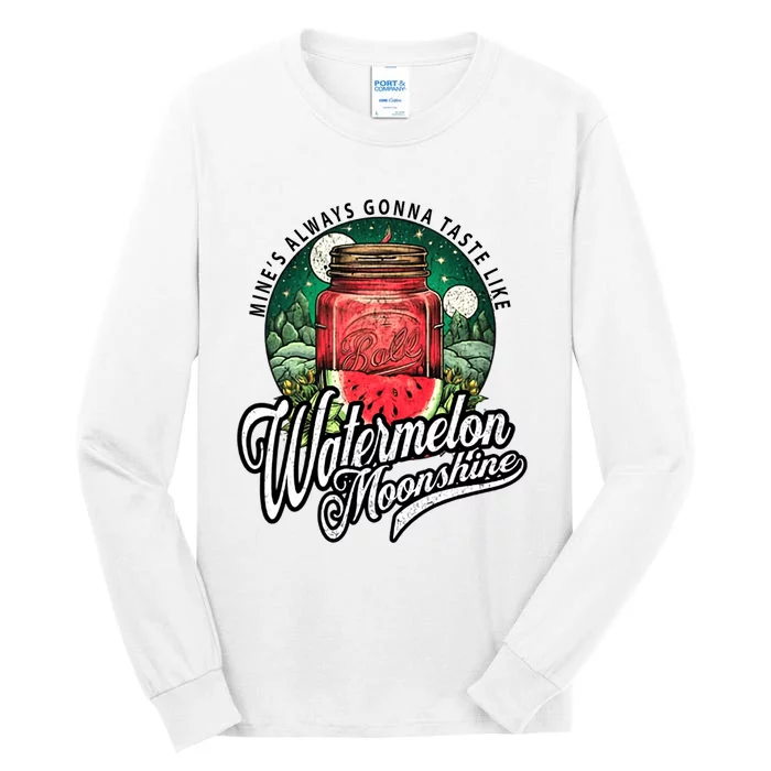 Watermelon Moonshine Retro Country Music Tall Long Sleeve T-Shirt