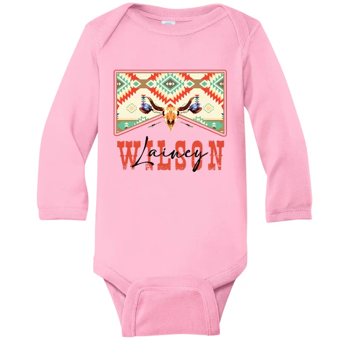 Watermelon Moonshine Retro Country Music Baby Long Sleeve Bodysuit