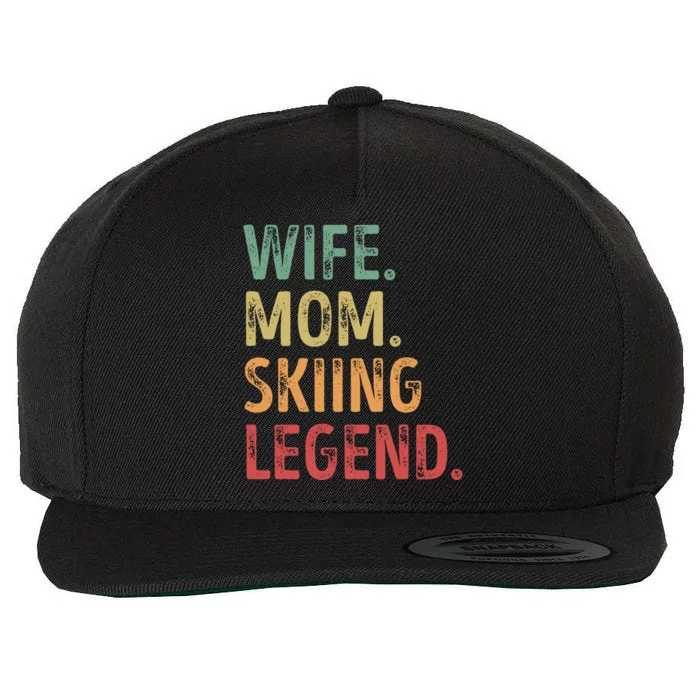 Wife Mom Skiing Legend Cool Gift Wool Snapback Cap