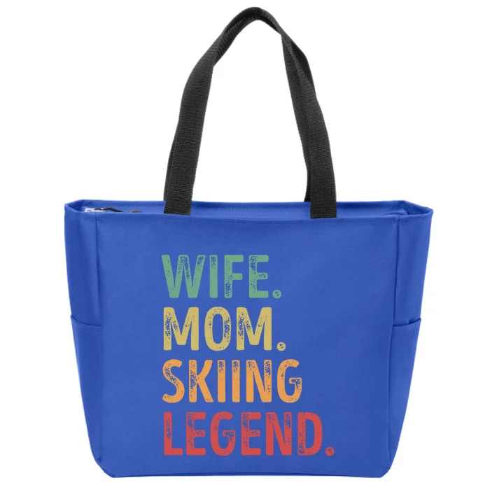 Wife Mom Skiing Legend Cool Gift Zip Tote Bag