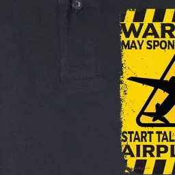 Warning May Spontaneously Start Talking About Airplanes Softstyle Adult Sport Polo