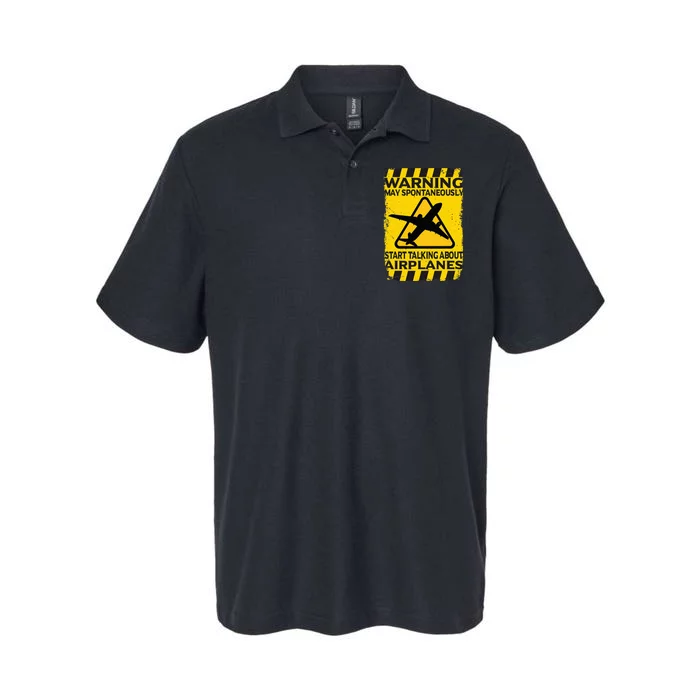 Warning May Spontaneously Start Talking About Airplanes Softstyle Adult Sport Polo