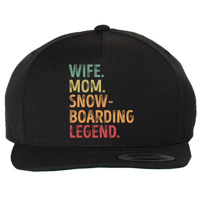 Wife Mom Snowboarding Legend Cute Gift Wool Snapback Cap