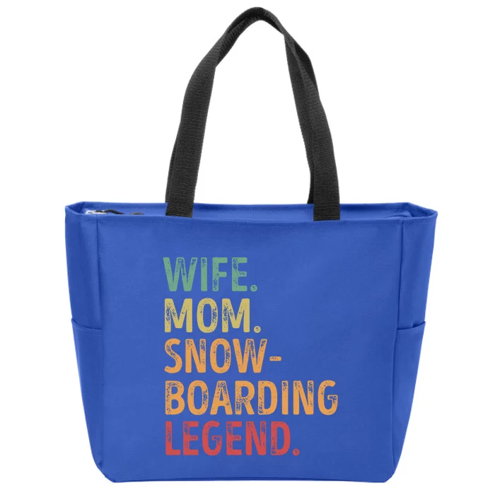 Wife Mom Snowboarding Legend Cute Gift Zip Tote Bag