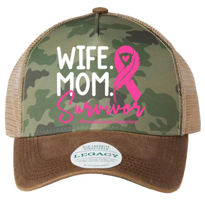 Wife Mom Survivor October Wear Pink Breast Cancer Awareness Gift Legacy Tie Dye Trucker Hat