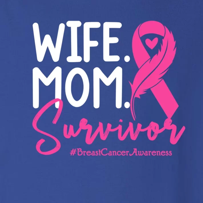 Wife Mom Survivor October Wear Pink Breast Cancer Awareness Gift Toddler Long Sleeve Shirt