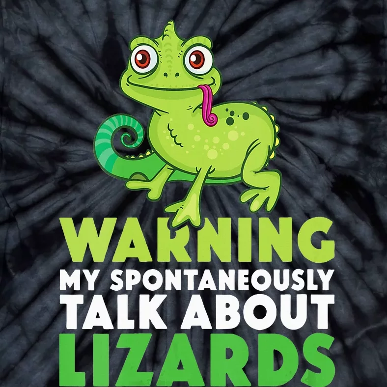 Warning May Spontaneously Talk About Lizards Lizard Reptiles Tie-Dye T-Shirt