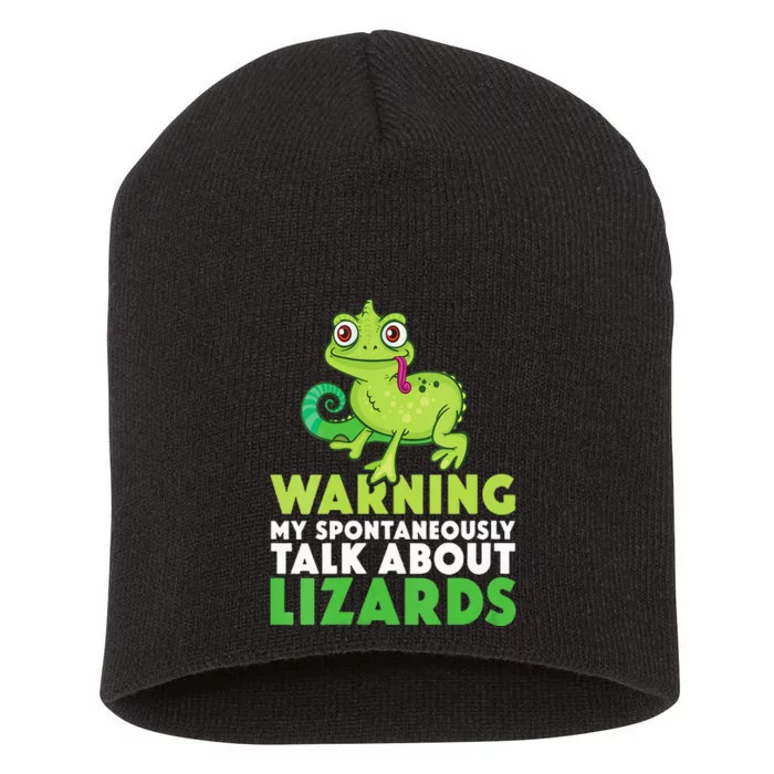 Warning May Spontaneously Talk About Lizards Lizard Reptiles Short Acrylic Beanie