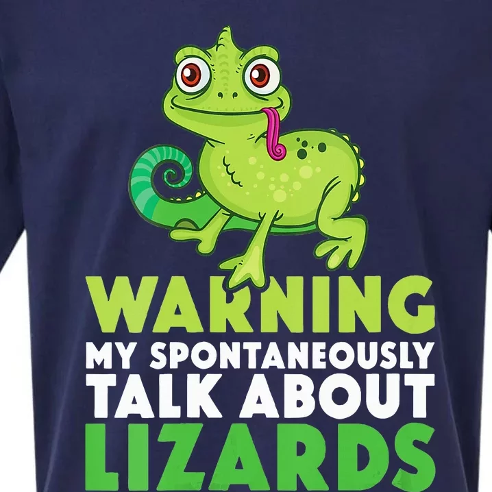 Warning May Spontaneously Talk About Lizards Lizard Reptiles Sueded Cloud Jersey T-Shirt