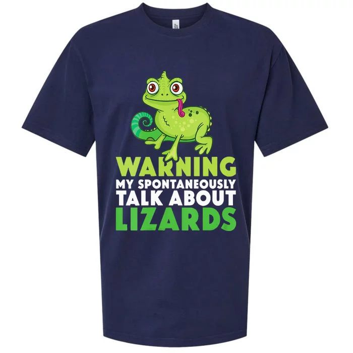 Warning May Spontaneously Talk About Lizards Lizard Reptiles Sueded Cloud Jersey T-Shirt